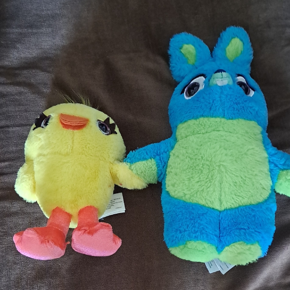 Disney Pixar's Toy Story 4 - Ducky And Bunny Yellow and Blue Plush Toys Set